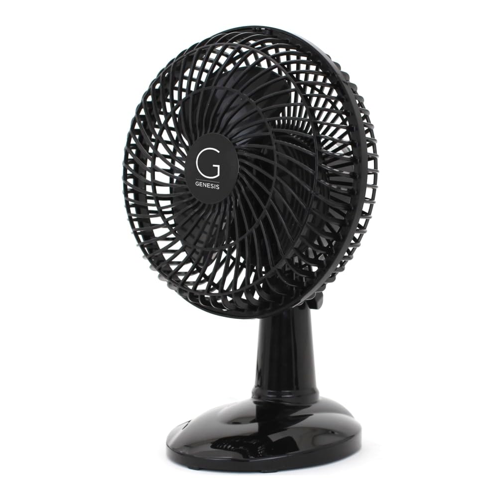 Genesis 6-Inch Clip Convertible Table-Top & Clip Fan Two Quiet Speeds - Ideal For The Home, Office, Dorm, More Black (A1CLIPFANBLACK