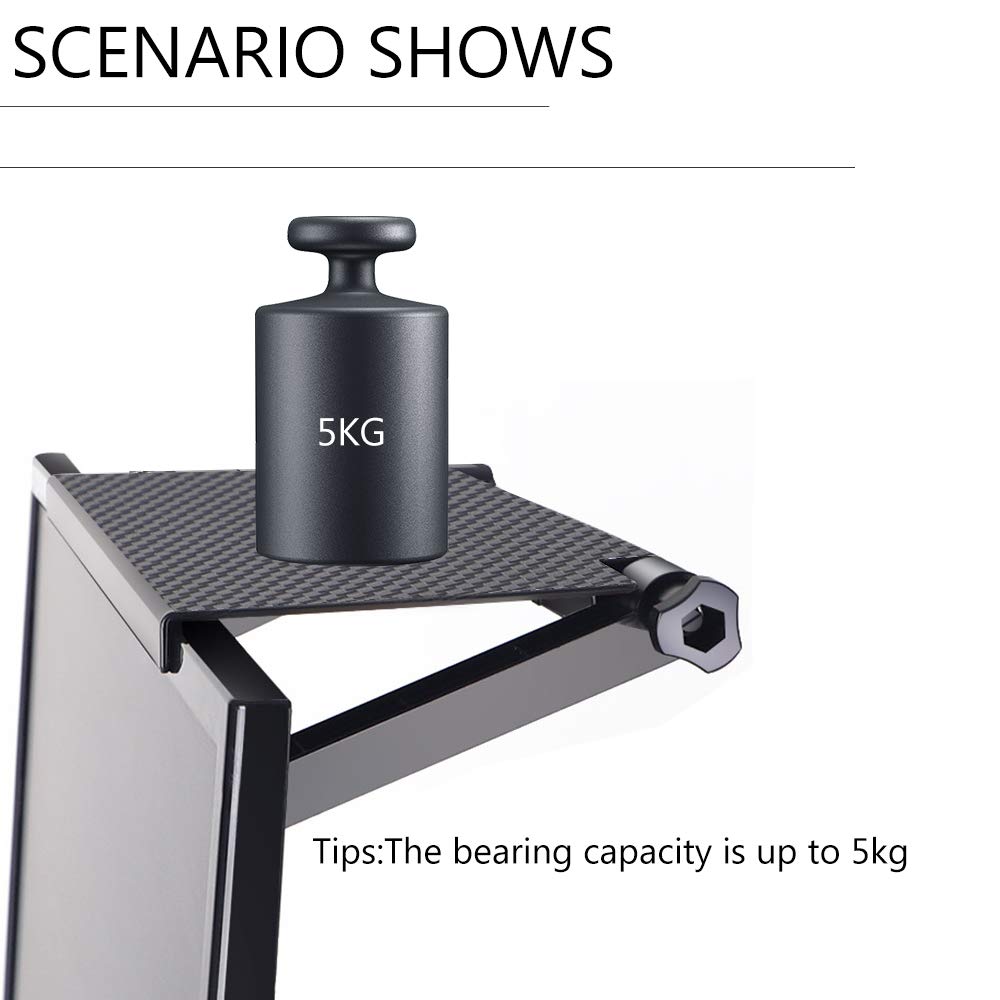 13 Inch Adjustable Screen Top Shelf Organizer for TV Computer Monitor Flat Screen, Large TV Mount Top Shelf Used to Place Soundbar Cable Box Speakers