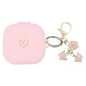 AIIEKZ Compatible with Beats Fit Pro 2021, Soft Silicone Case with Gold Heart Pattern for Beats Fit Pro Case with Cute Butterfly Keychain for Girls