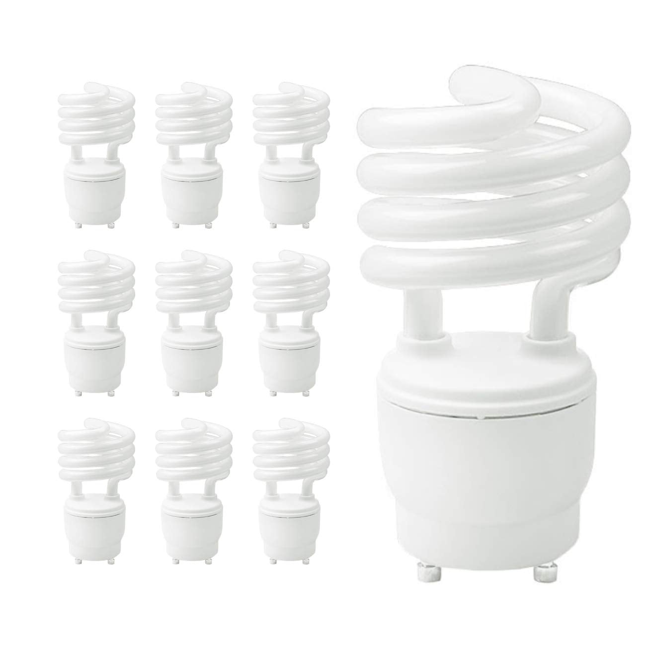 GoodBulb 13-Watt CFL Light Bulbs 5000K Daylight White Light Color GU24 Base 900 Lumens 82 CRI 10000 Life Hours EcoSmart Lights Pack of 10