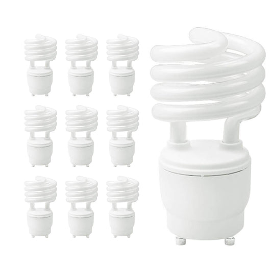 GoodBulb 13-Watt CFL Light Bulbs 5000K Daylight White Light Color GU24 Base 900 Lumens 82 CRI 10000 Life Hours EcoSmart Lights Pack of 10