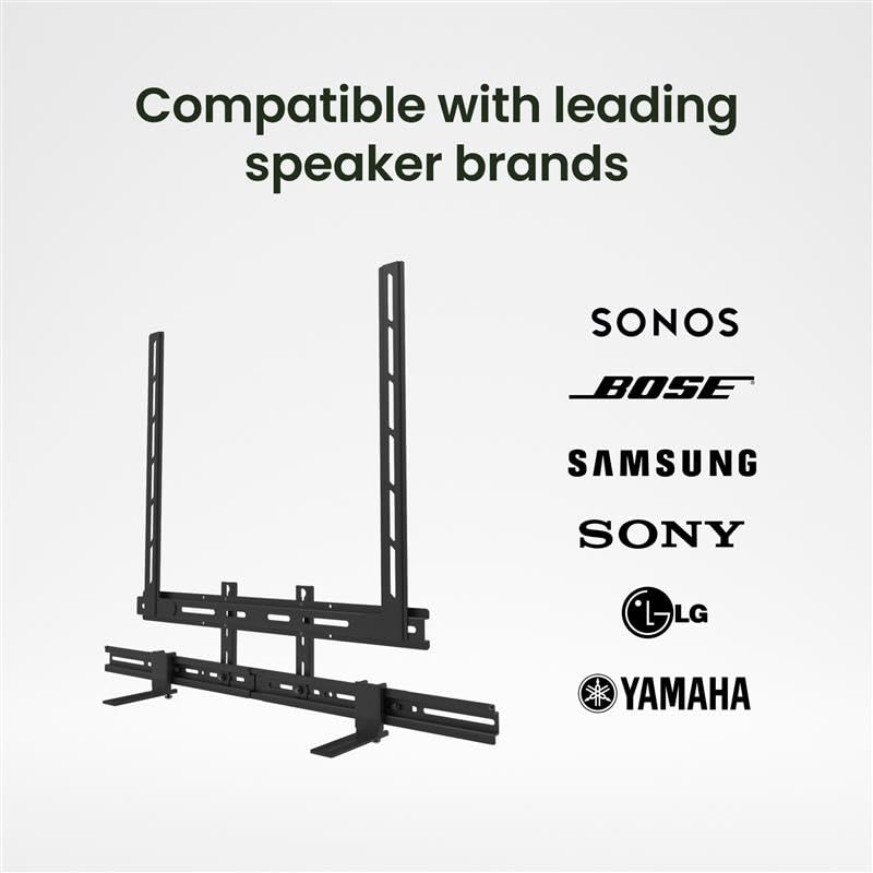 Kanto SB250 Premium Universal Sound Bar TV and Wall Mount Bracket | Black