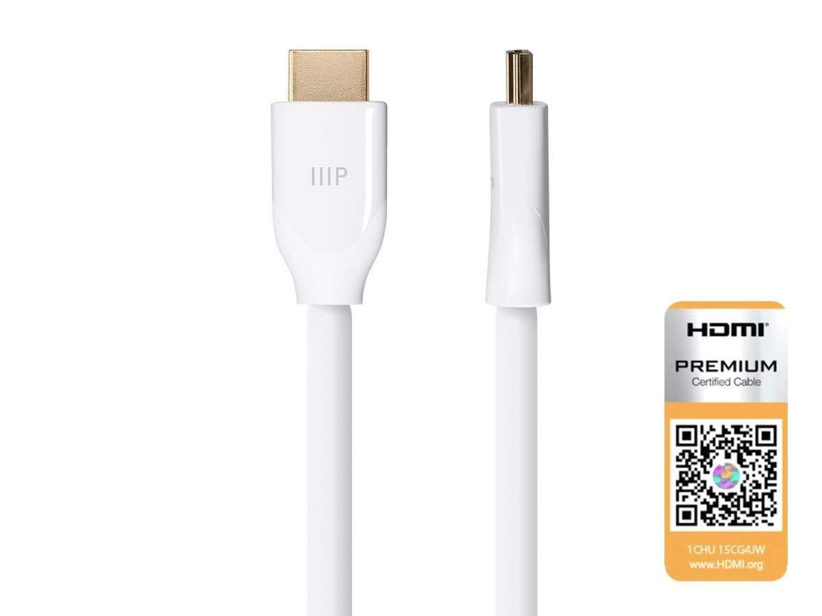 Monoprice 4K Certified Premium High Speed HDMI Cable - 4K60Hz, 18Gbps, HDR, 20ft, Black