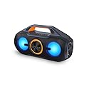 ION AquaSport Max Waterproof 60W Portable Bluetooth Party Speaker with Lights, Battery, Built-in Microphone, Radio and AUX Input (Renewed)