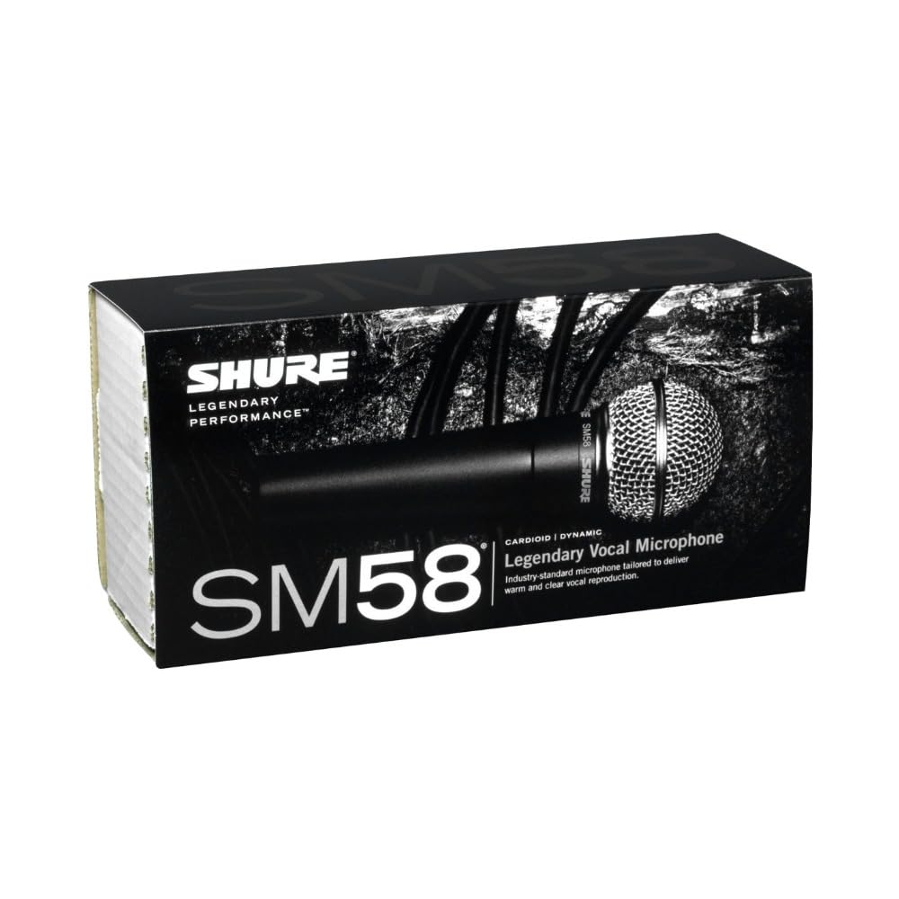 Shure Cardioid Dynamic Vocal Microphone Bundle with Stand and Cable (3 Items)