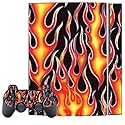 Mightyskins Protective Skin Decal Cover Sticker Compatible with Playstation 3 Console + Two PS3 Controllers - Hot Flames