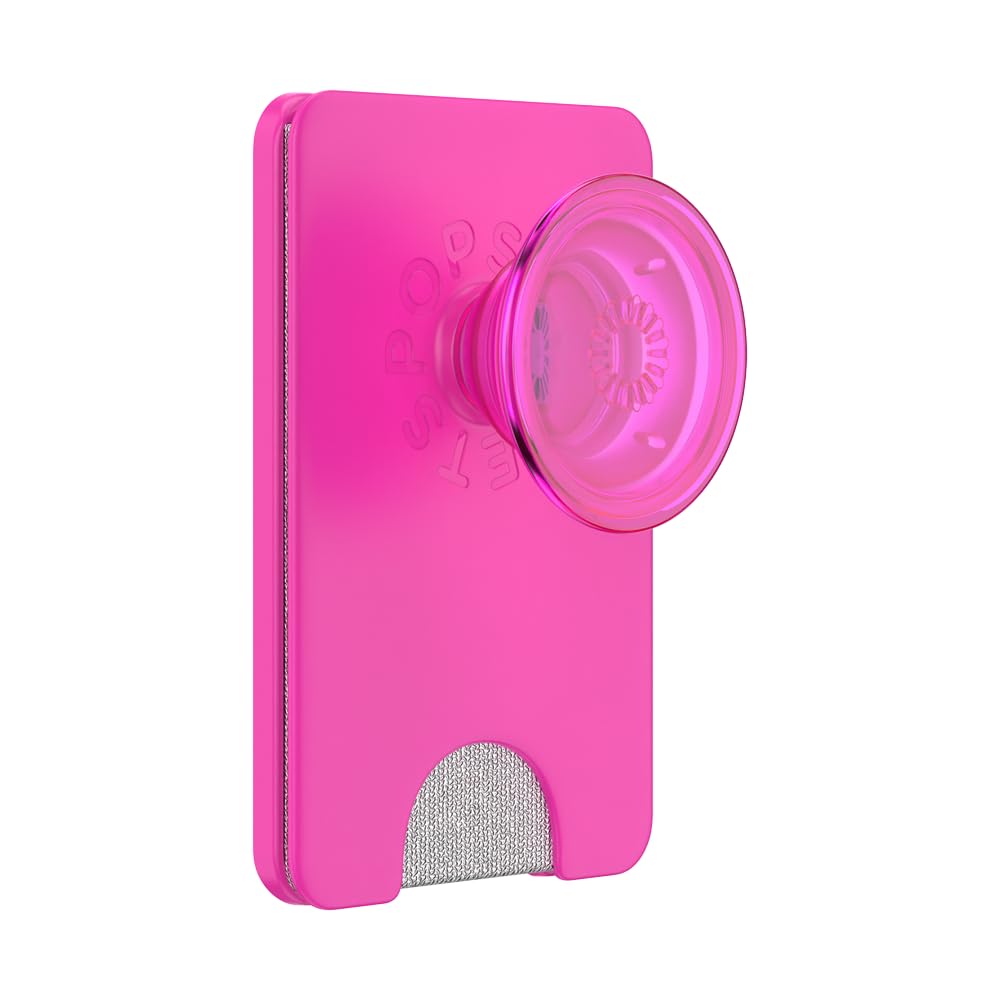 PopSockets Phone Wallet for MagSafe, Phone Card Holder with Grip, Pink - Magenta