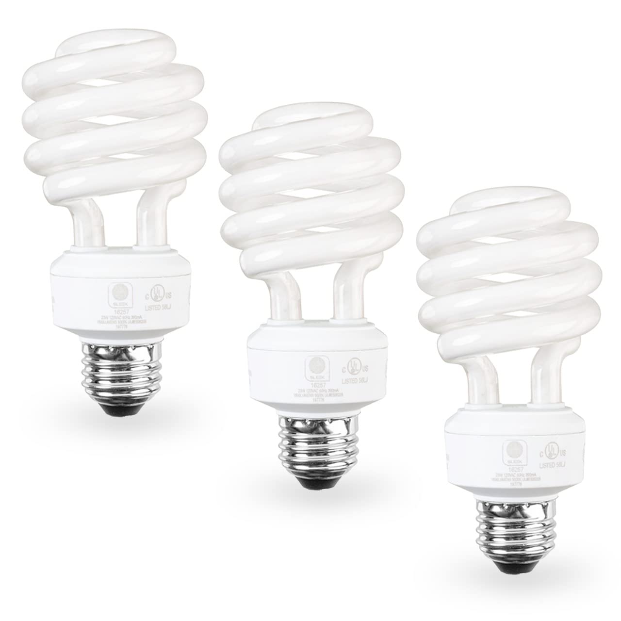 SLEEKLIGHTING E26 Standard Screw Base 23W Spiral CFL Light Bulb Daylight
