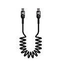 mcdodo [Type C to C] Anti Winding Cable, PD Fast Charging Retractable Data 60W Cable Nylon Braided LED Compatible with Samsung S10,S9,S8+,Google,New