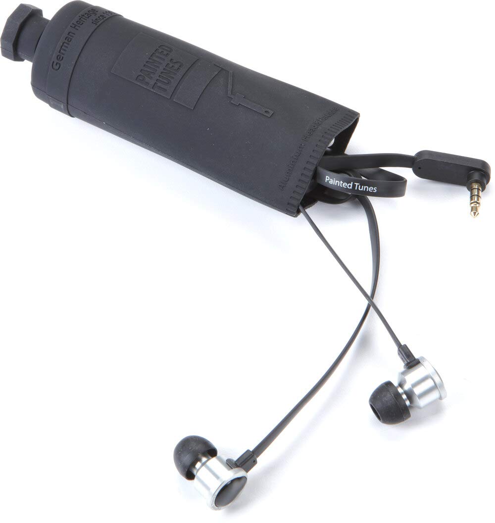 Dual Electronics Painted Tunes A1K Tangle-Free Flat Wire Noise Reducing Earbuds with Built-in Microphone & Carrying Case Black