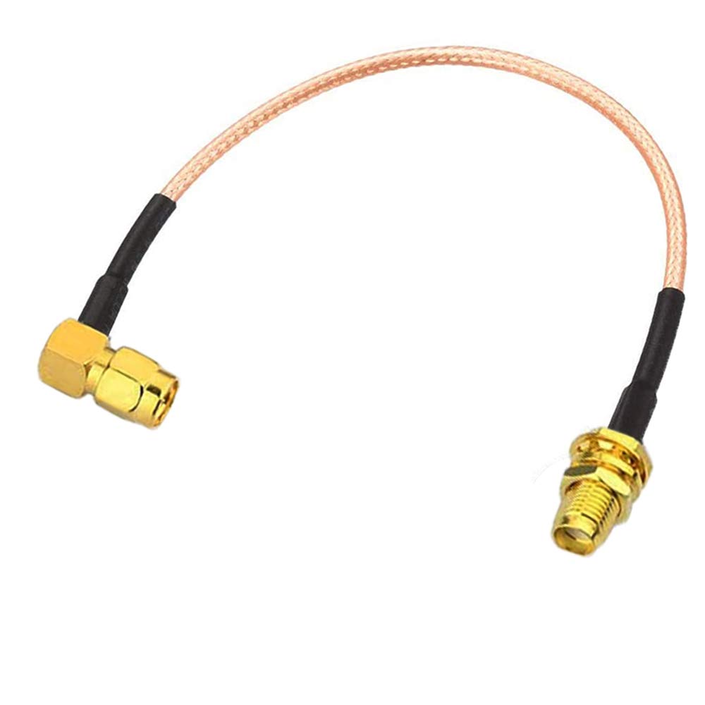 RedYutou RP-SMA Male Right Angle to RP-SMA Female Jack Bulkhead RG316 Cable 12"