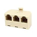 uxcell RJ11 6P4C Male to 3 Ports Female Telephone Line Splitter, 3 Way Phone Jack Splitter Socket Adapter Extension Coupler Connector for Landline