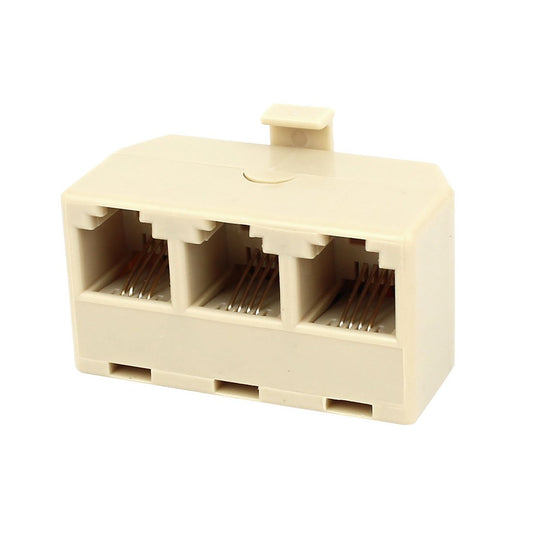 uxcell RJ11 6P4C Male to 3 Ports Female Telephone Line Splitter, 3 Way Phone Jack Splitter Socket Adapter Extension Coupler Connector for Landline