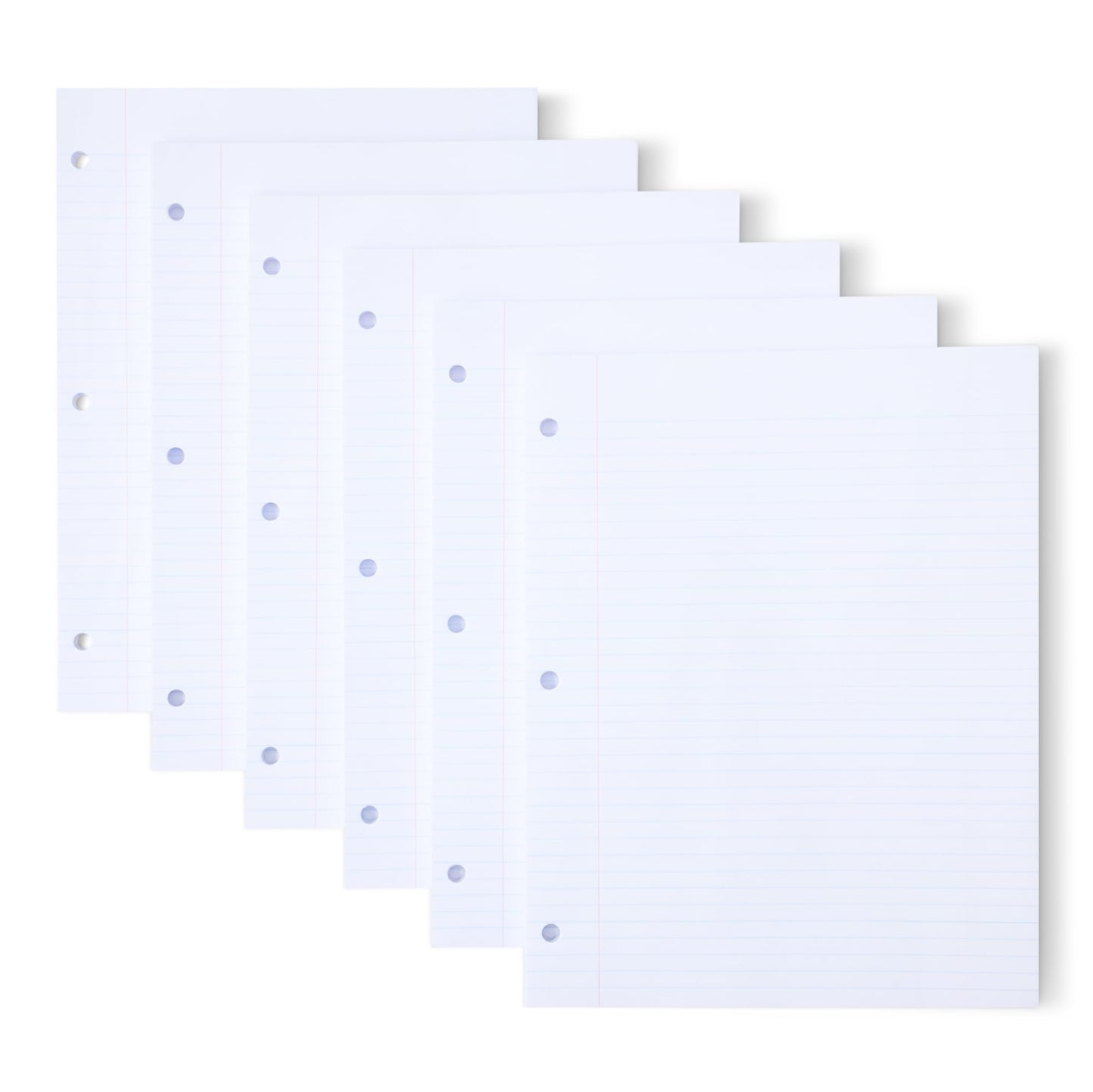 Amazon Basics College Ruled Loose Leaf Binder Paper, 11" x 8.5", 100 Sheets, White, 6-Pack