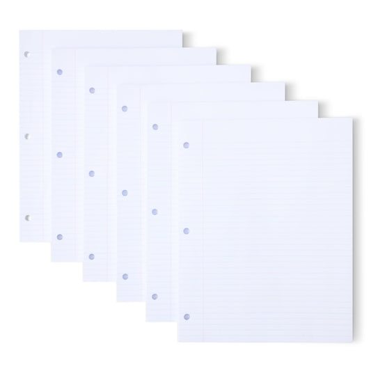 Amazon Basics College Ruled Loose Leaf Binder Paper, 11" x 8.5", 100 Sheets, White, 6-Pack