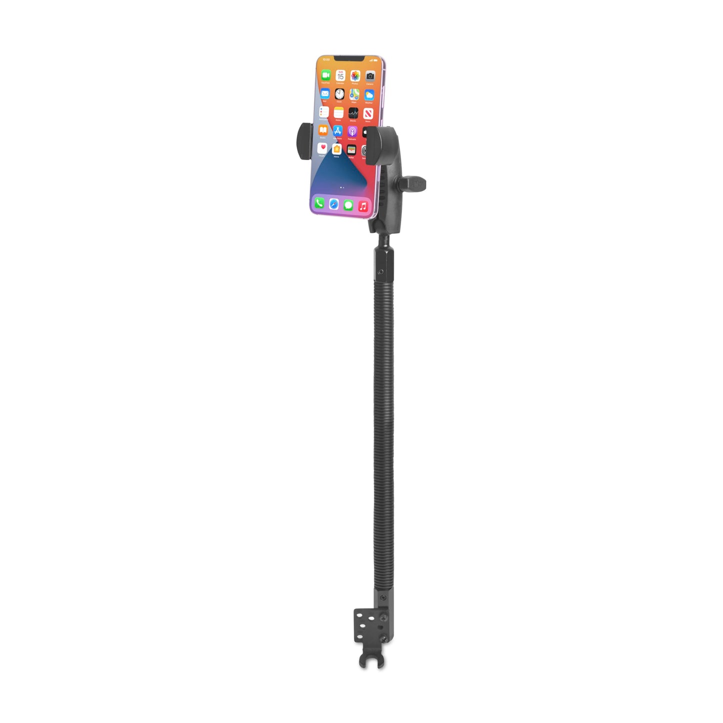 ARKON Mounts RoadVise XL Phone Holder with Seat Rail & Floor Mount | for Cars & Trucks | Solid & Flexible 18" Gooseneck | Solid 3.75" Shaft |