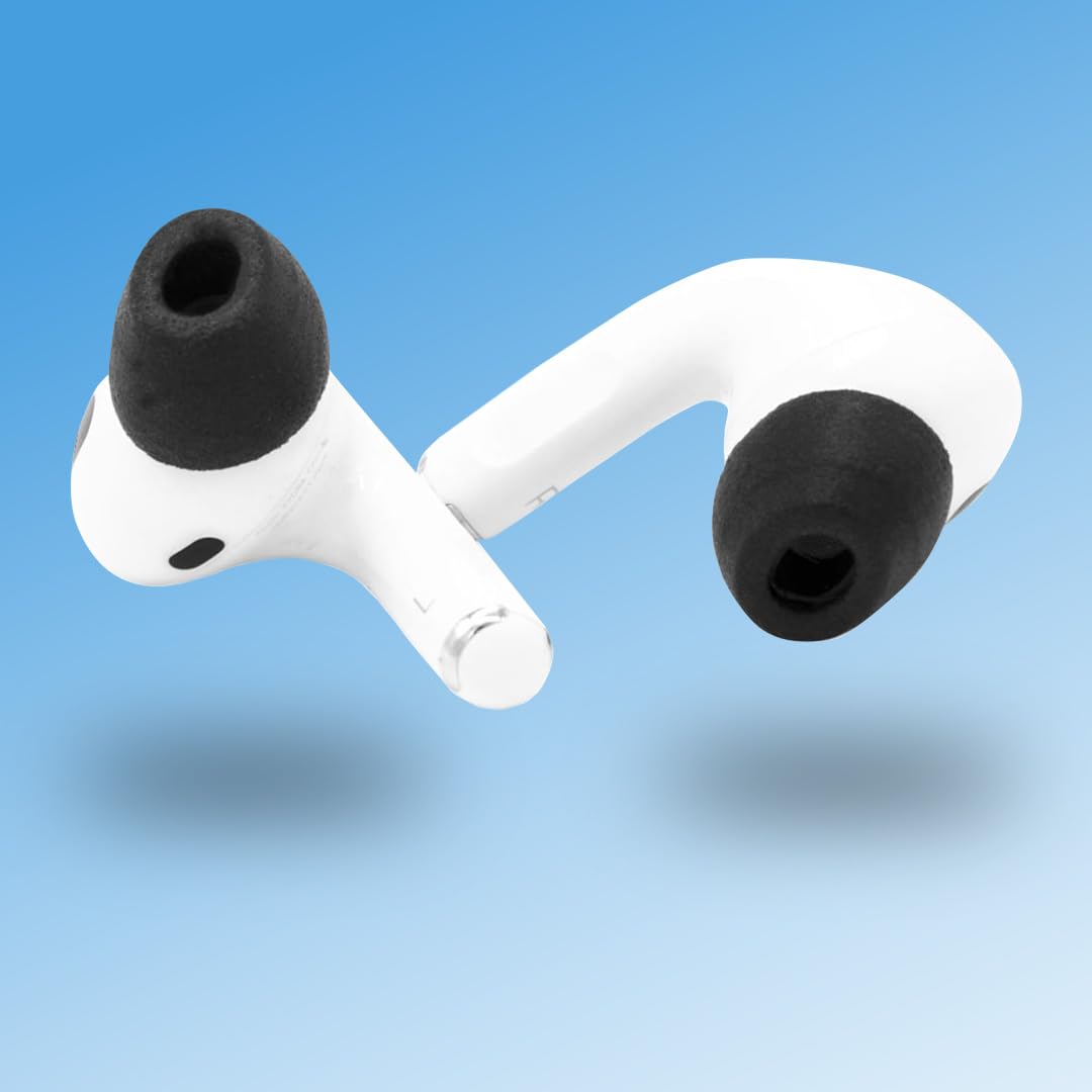 Comply Limited Edition Foam Replacement Earbud Tips for Apple AirPods Pro 1 & 2, Black, (S/M/L) (3 Pairs)