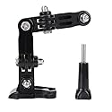 Serounder Helmet Mount Arm Adjustable Bracket Sports Camera Housing Adapter with Curved Adhesive Pad for Xiaoyi