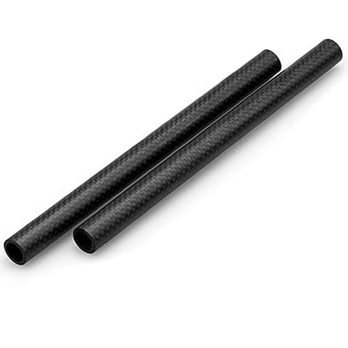 NICEYRIG 15mm Carbon Fiber Rod 8 Inch Applicable for Follow Focus, Shoulder Rig, Matte Box, Lens Support, Pack of 2-065