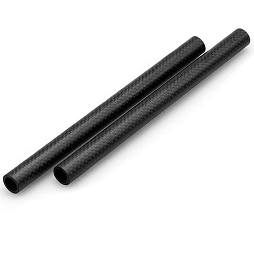 NICEYRIG 15mm Carbon Fiber Rod 8 Inch Applicable for Follow Focus, Shoulder Rig, Matte Box, Lens Support, Pack of 2-065