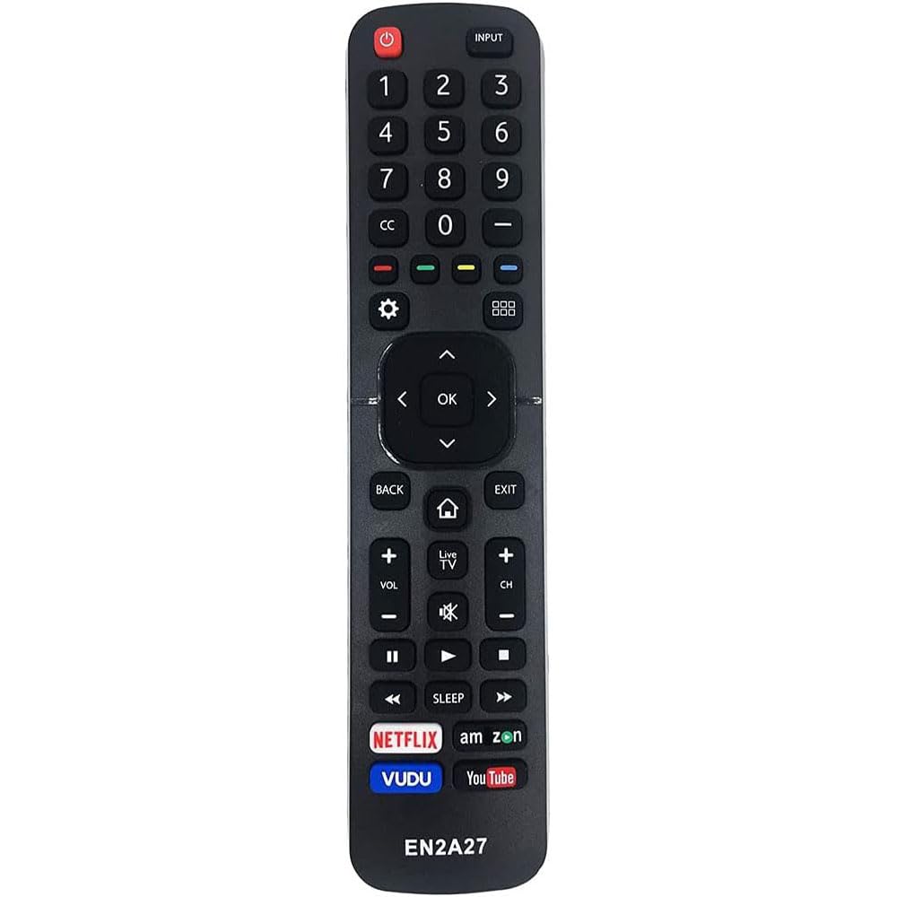 SMATAR Replacement for Hisense Remote, EN2A27 Remote Control for Hisense Smart TVs EN2A127H EN2A27HT EN2AN27H EN2AS27H EN2D27 EN33924HS EN33925A