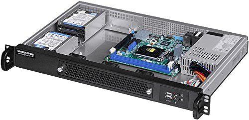 PLINKUSA RACKBUY 1U Rackmount Chassis(11.81" Deep)(Micro-ATX/Mini ITX)(4x2.5 7~15mmHDD/SSD)(Customize 1U IO Shield)(NO Power Supply,No Rail,No System