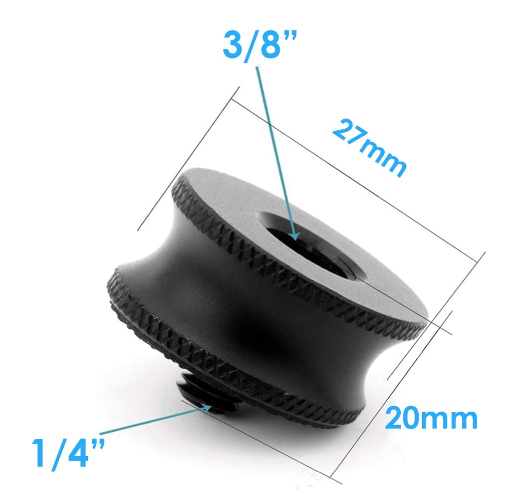 (2 Packs) 3/8" Female to 1/4" Male Thread Screw Mount Metal Adapter, 3/8 inch - 1/4 inch Tripod Plate Screw, Aluminum Alloy, Rubber Gasket