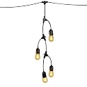 Feit Electric 12ft LED Outdoor Fence String Lights, 10 Sockets, 12pc. S14 LED Bulbs Included, E26 Base, 10 Watts, 2200K, Amber, SLM12-10/FIL