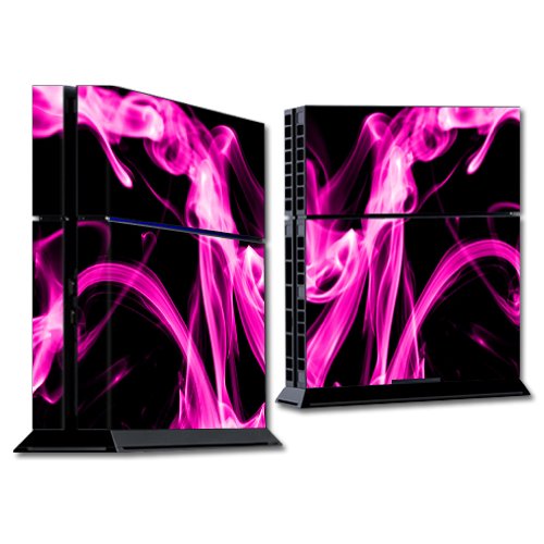 MightySkins Skin Compatible with Sony PS4 Console - Pink Flames | Protective, Durable, and Unique Vinyl Decal wrap Cover | Easy to Apply, Remove,