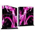MightySkins Skin Compatible with Sony PS4 Console - Pink Flames | Protective, Durable, and Unique Vinyl Decal wrap Cover | Easy to Apply, Remove,