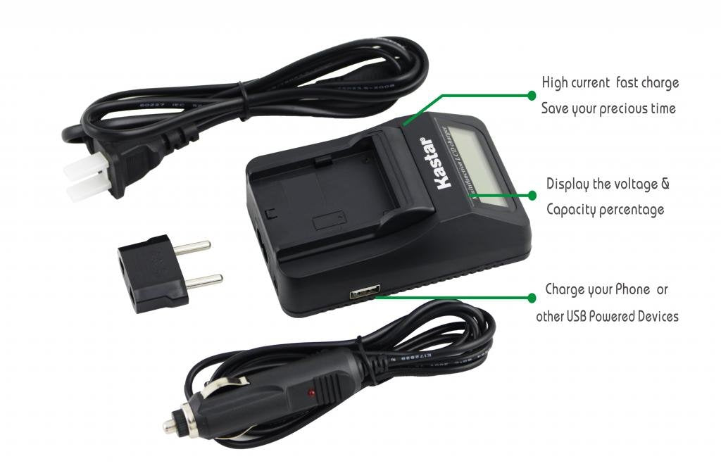 Kastar Ultra Fast Charger Kit and Battery (2-Pack) for Sony NP-FV70 CB-TRV & Sony FDR-AX53, HDR-CX675, HDR-CX455, HDR-CX900, TD30V, HDR-PV710V