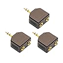 ZJKJHJY 3.5mm Audio Splitter Adapter, 1/8 inch Male to 2X Female Y-Connector, 3-Pack
