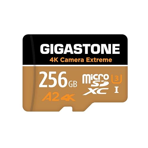 ?5-Years Data Recovery? GIGASTONE 256GB Micro SD Card, 4K Camera Extreme, MicroSDXC Memory Card for Switch, GoPro, Action Camera, DJI, R/W up