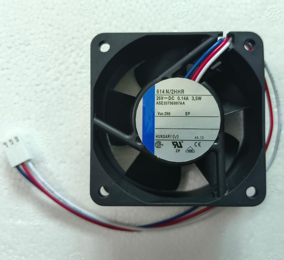 614N/2HHR DC 26V 0.14A 3.5W 21.5CFM 60X60X25MM 3-Wire Cooling Fan