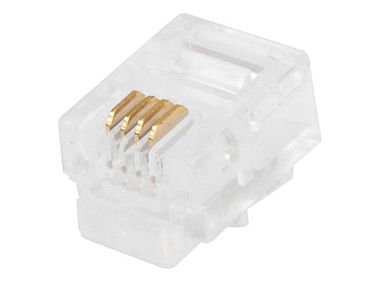 Monoprice 107269 RJ11 6P4C Plug Round Solid, 2-Packs of 50