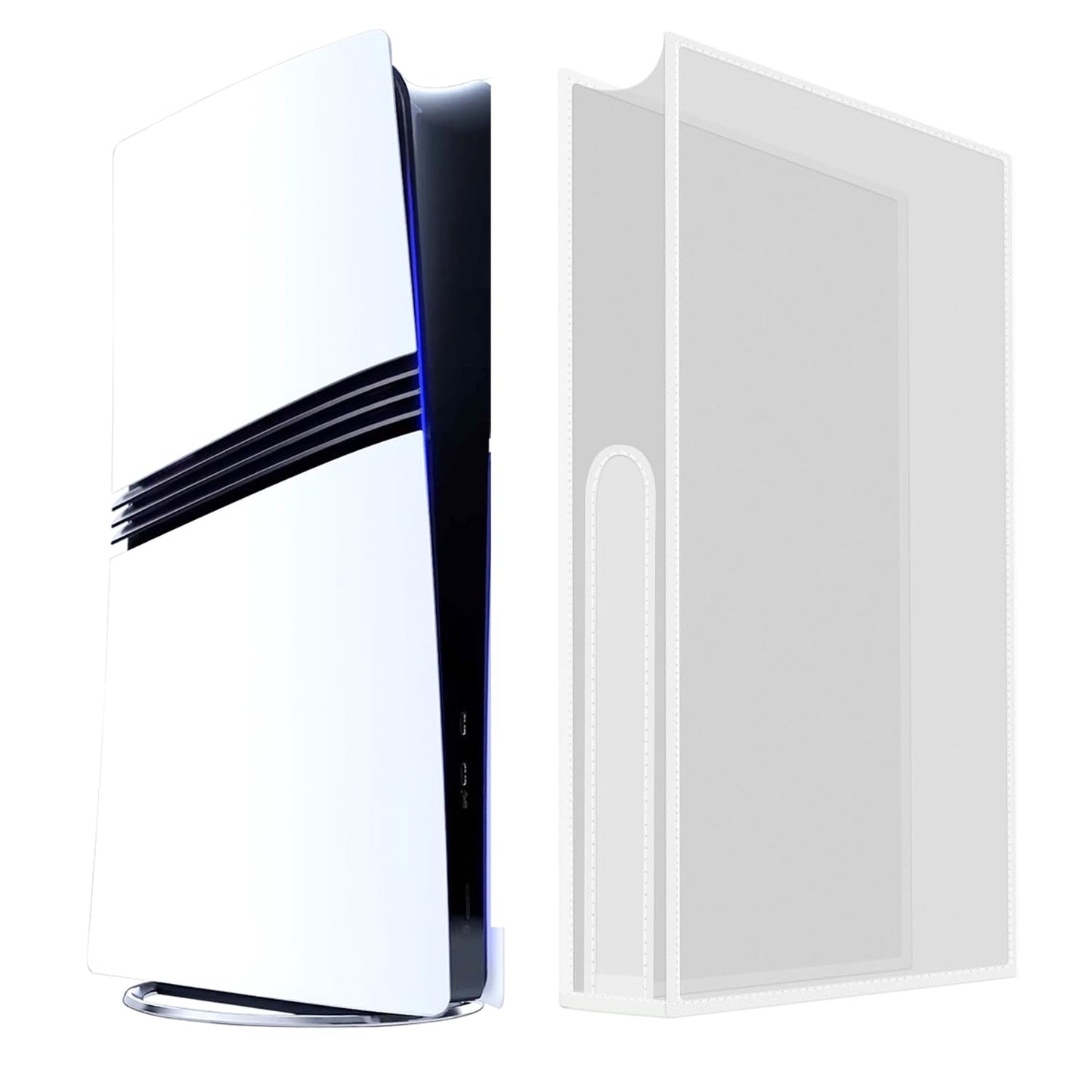 Transparent Dust Cover for PS5 Pro/PS5 Slim/PS5, Waterproof, Anti Scratch (White)