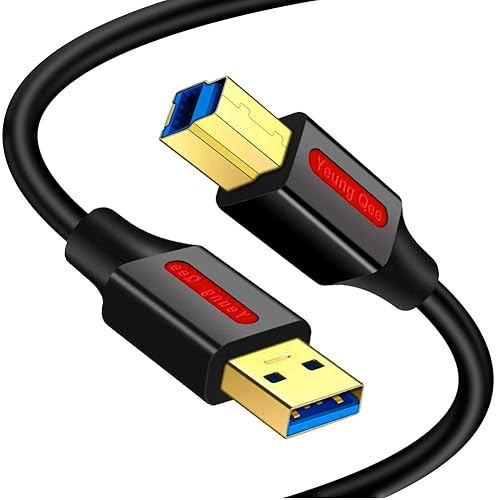 Yeung Qee USB 3.0 Cable A Male to B Male 1 ft,Superspeed USB 3.0 Type A to B Cable Compatible with Printers,Docking Station,External Hard
