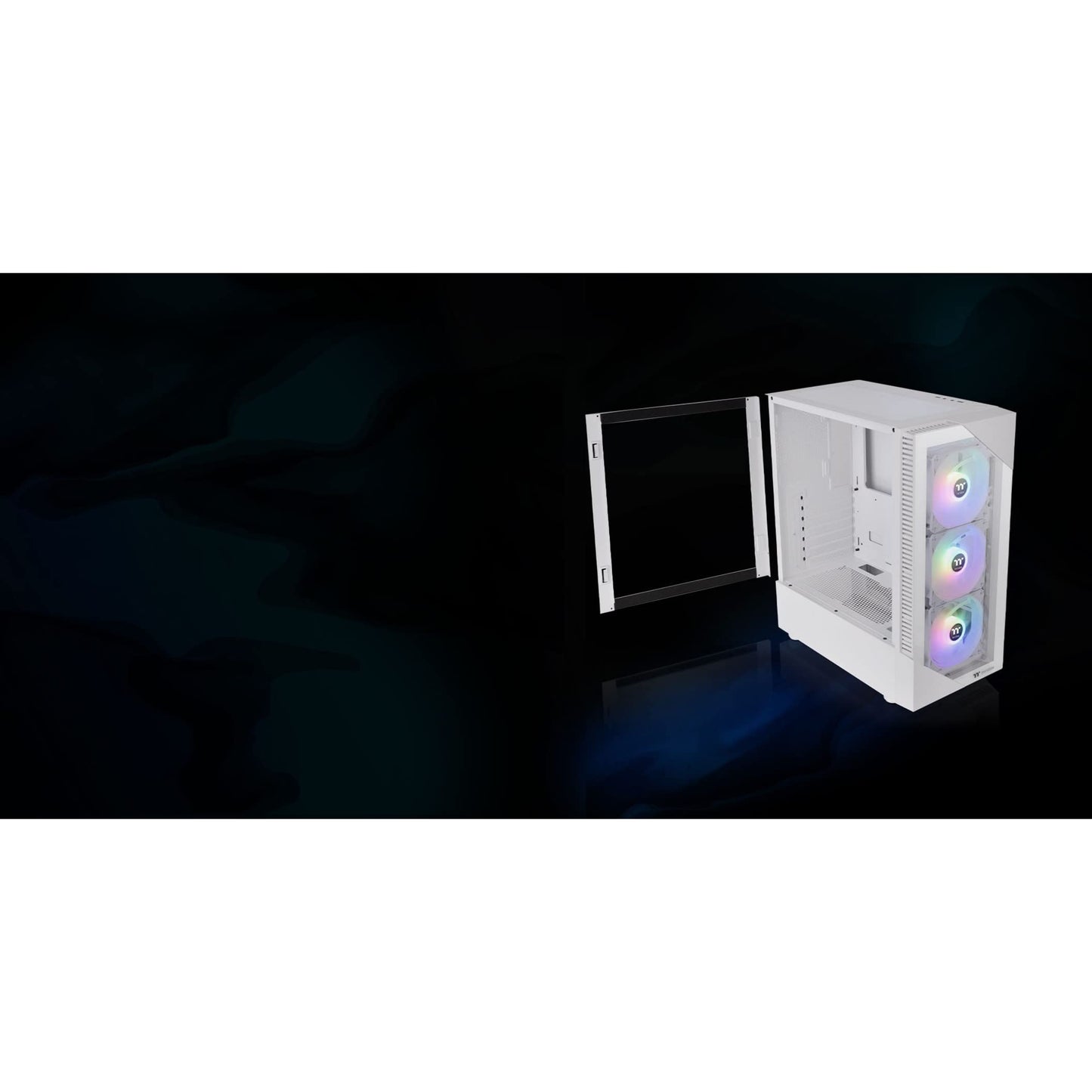 Thermaltake View 200 TG Snow ARGB Motherboard Sync ATX Tempered Glass Mid Tower Computer Case with 3x120mm Front ARGB Fan, CA-1X3-00M6WN-00