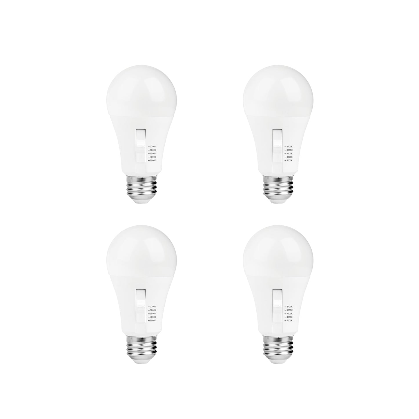 LUNO A19 Dimmable LED Bulb, 15W (100W Equivalent), 1600 Lumens, 2700K (Soft White), Medium Base (E26), UL Listed (4-Pack)