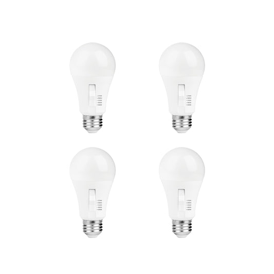 LUNO A19 Dimmable LED Bulb, 15W (100W Equivalent), 1600 Lumens, 2700K (Soft White), Medium Base (E26), UL Listed (4-Pack)