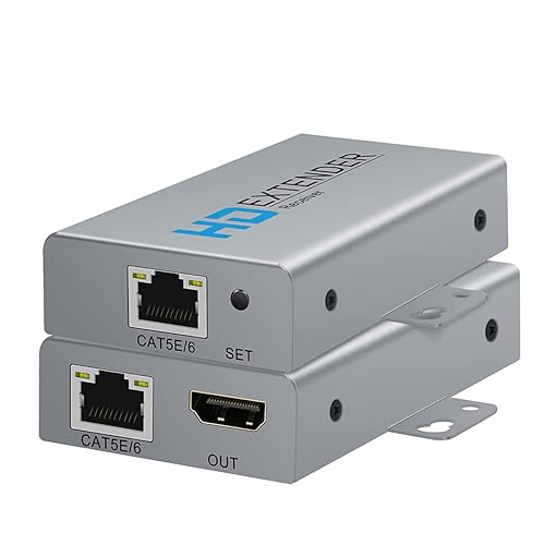 HDMI Extender Over Network IP Ethernet Kit Cat5e / Cat6 Cable 1080P @ 60Hz - Up to 164 ft - HDMI Loop Out POE Function Supported (Transmitter