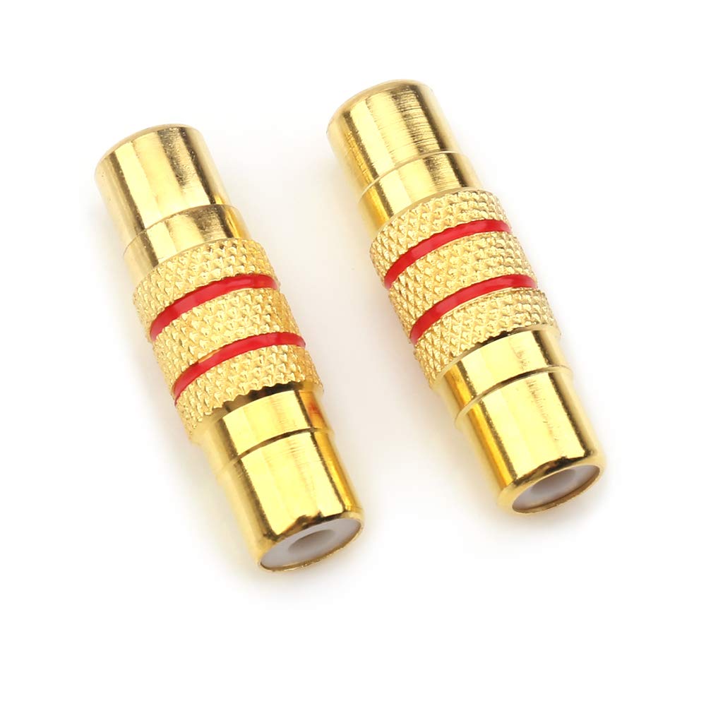 NANYI RCA Female to RCA Female Interconnect Coupler Adapter, with Gold Plated Housing for Mixer Amplifiers Cable link-2pack