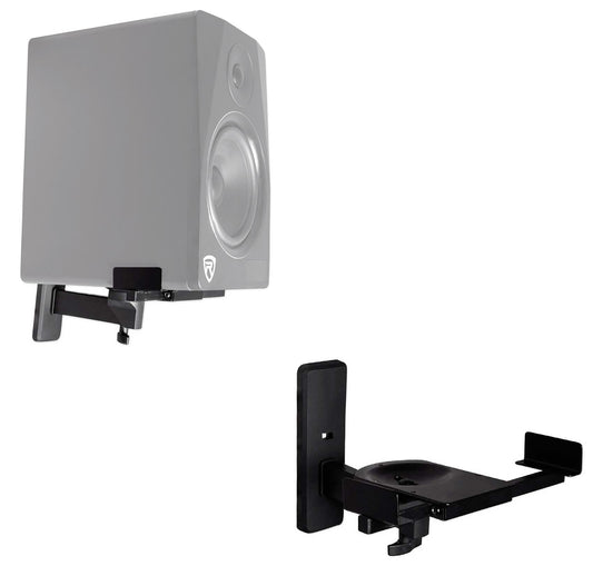 Rockville RHSB8 Adjustable Wall Mount Speaker Brackets (Pair), 180-Degree Swivel, 10-Degree Tilt, 40lb Capacity, Perfect for Home Theater and Studio
