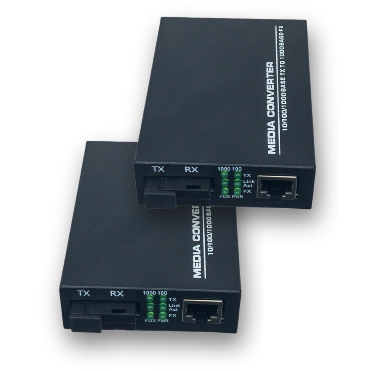 Klarotech Gigabit Media Converter Transceiver (1 Pair) (10/100/1000M) / with SC/PC Module / Single Fiber / 10KM, 100-250VAC