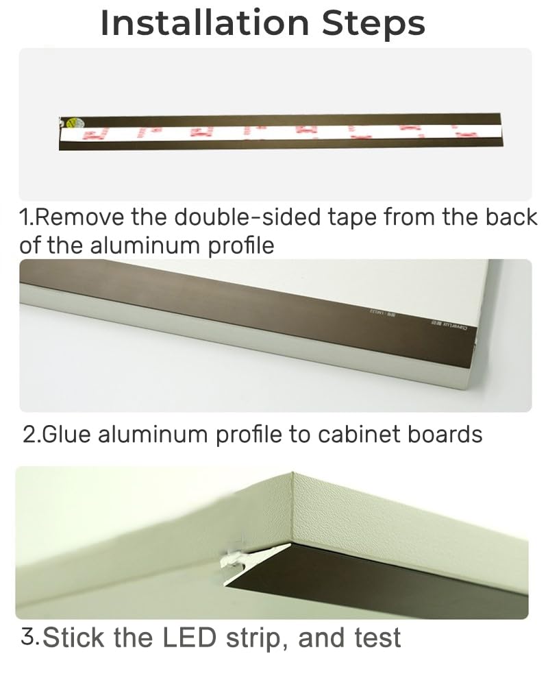 JARBIH 5Pack 1M/3.3ft Ultra-Thin Led Aluminum Profile, 45° Oblique Lighting Cabinet LED Lamp, Invisible H7mm Surface Mounted Wardrobe Layer Shelf