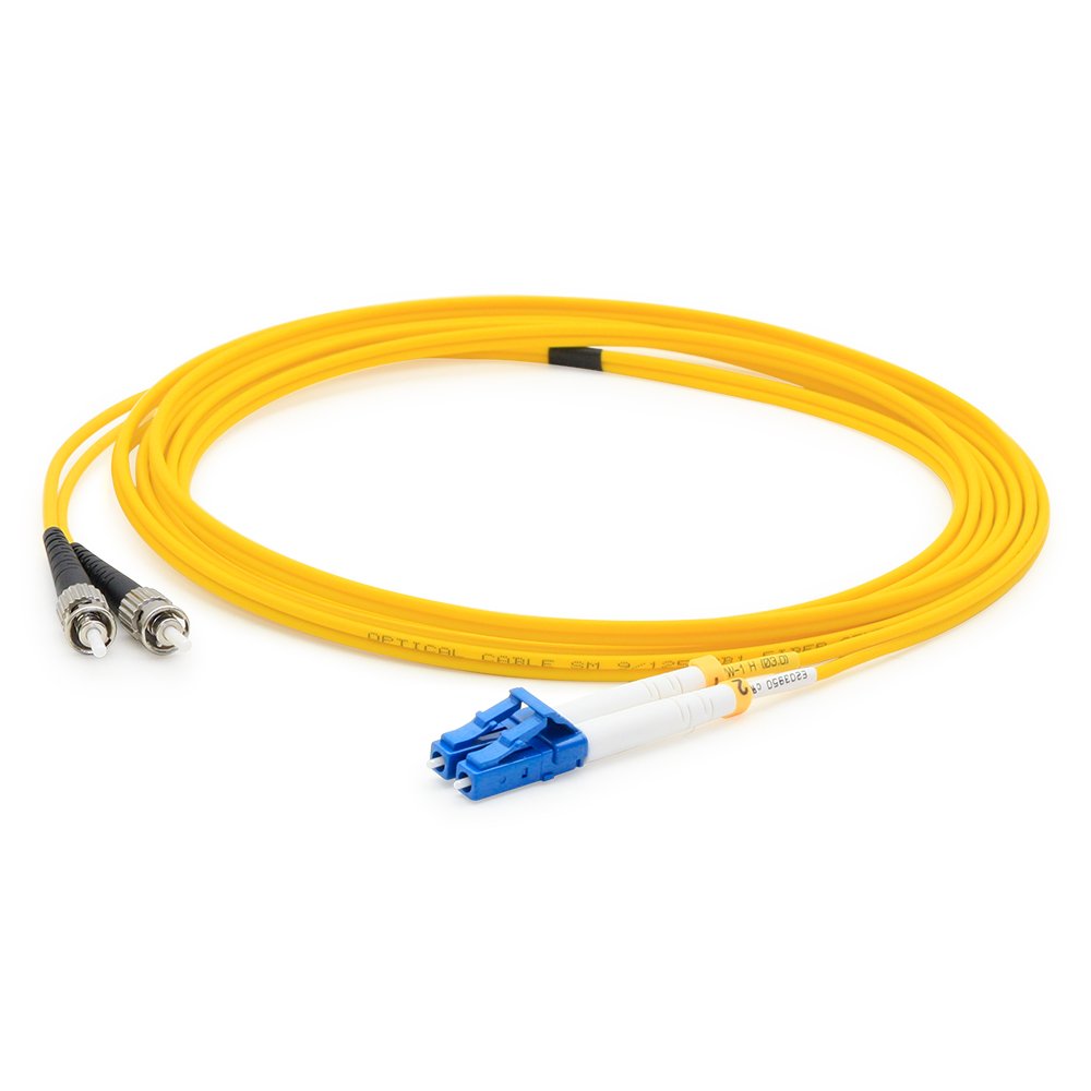AddOn 5m LC (Male) to ST (Male) Yellow OS2 Simplex Fiber OFNR (Riser-Rated) Patch Cable