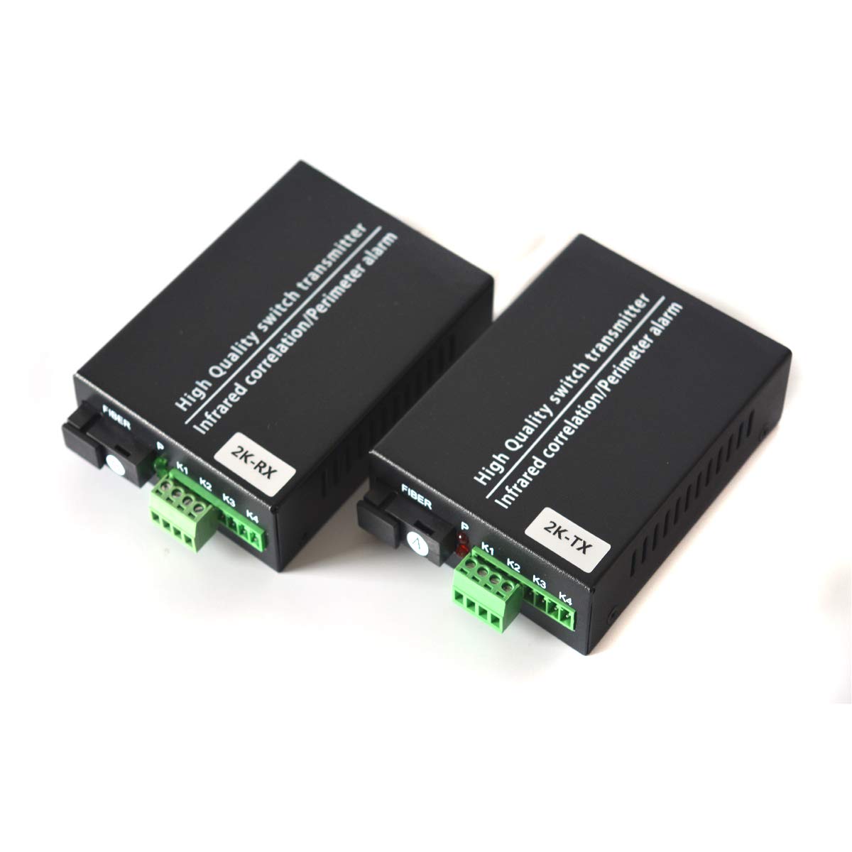 2 Port Contact Closure Over Fiber Optic Converter-Singlemode Fiber up to 12.4miles, for Door Open and Door Close,Entry Access Control,Alarm System