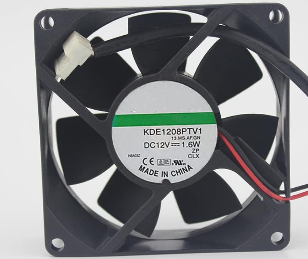 KDE1208PTV1 DC 12V 0.13A 1.6W 3000RPM 41CFM 33DBA 80X80X25MM 2-Wire Cooling Fan