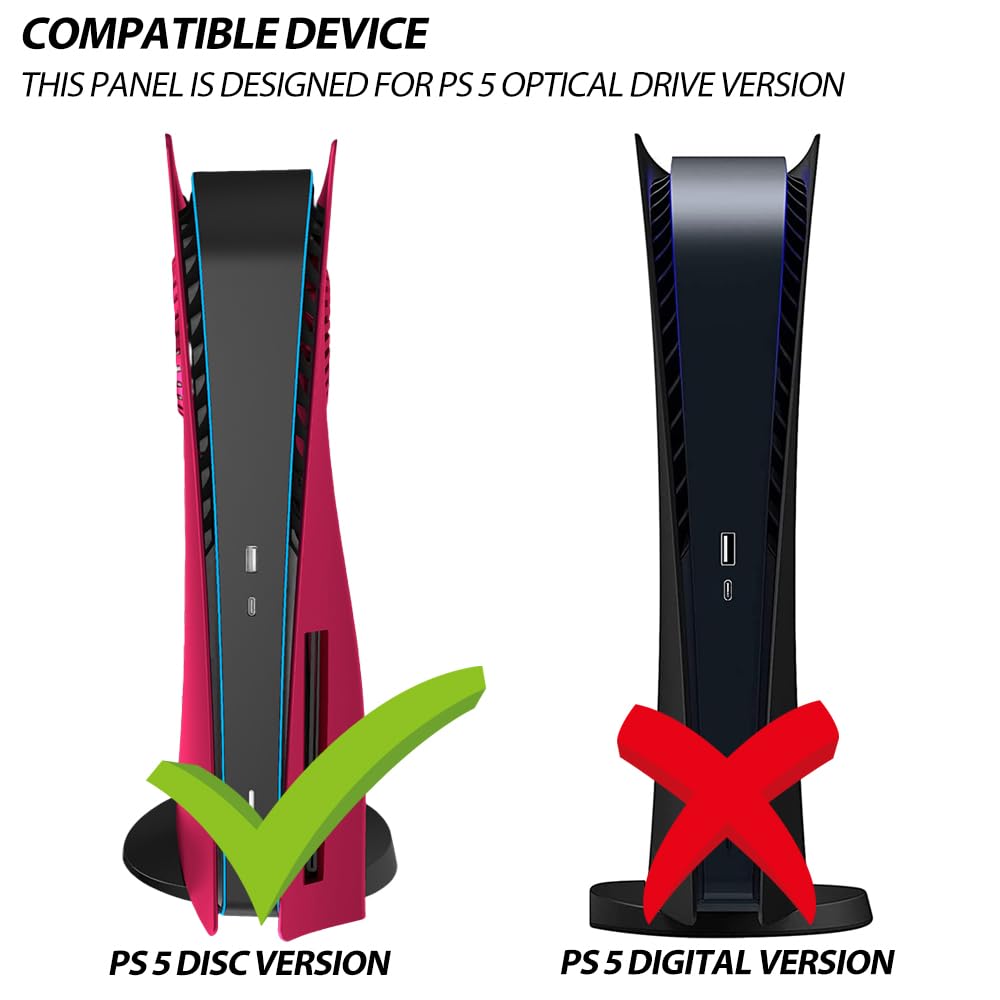 Wedorat Plate for ps5 Faceplate Cosmic Red Cooling Version Upgraded Turbo Vents Replacement Plate for PS5 Disc Edition Hard Shell Skin Plates Case ABS