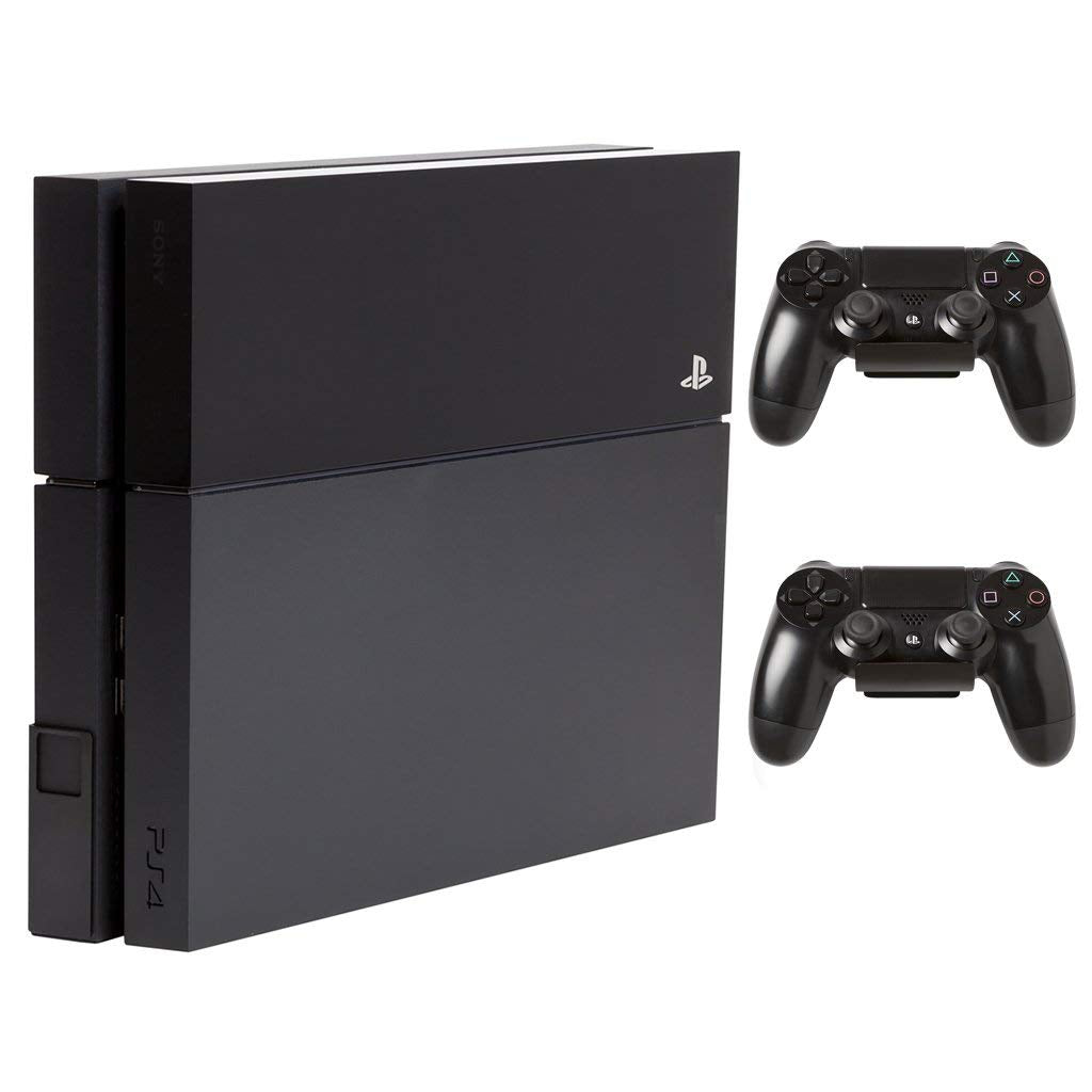 HIDEit Mounts 4 Bundle, Wall Mounts for Original PS4 and Controllers, Steel Mount for PS4 Original and 2 Controller Mounts to Safely Store Your PS4
